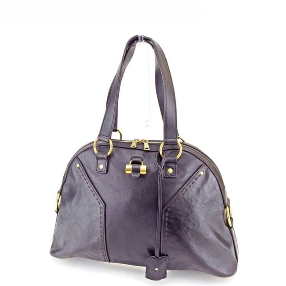 Saint Laurent Tote Bag Leather Black Gold Metal